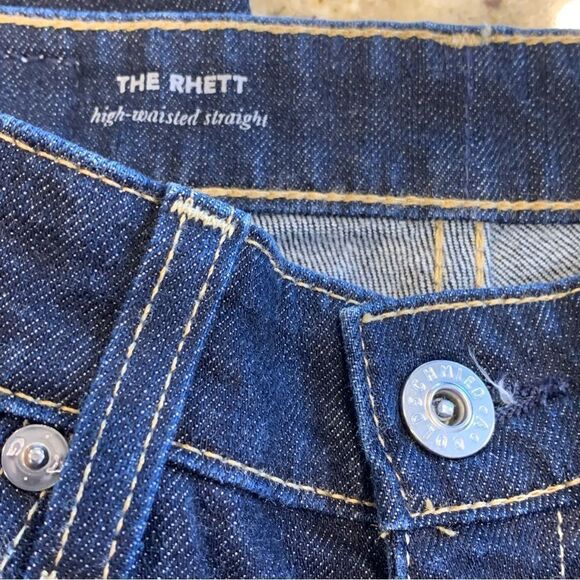 AG The Rhett High Waisted Straight Jeans Dark Denim Color Size 26R - Picture 8 of 10